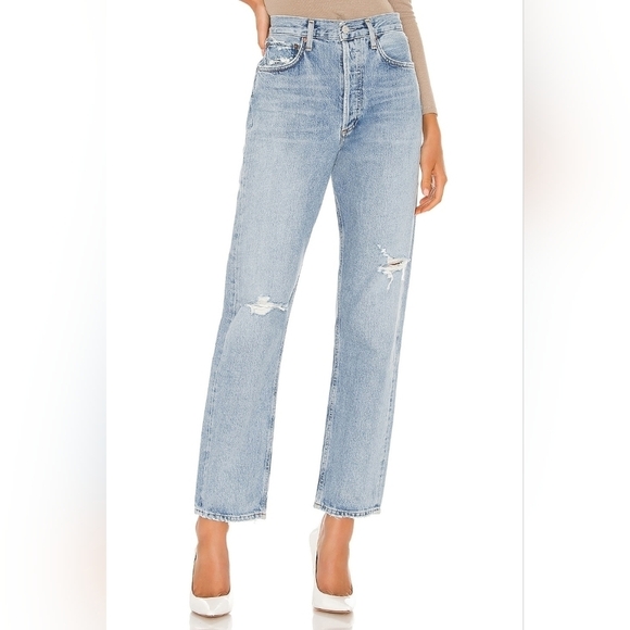 Agolde Denim - Agolde 90's Mid Rise Loose Fit in Captured Light Wash Jeans Women's Size 30